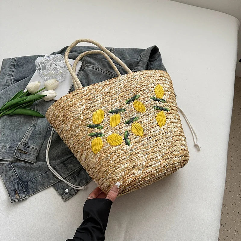 Sac Cabas Rotin Bohème