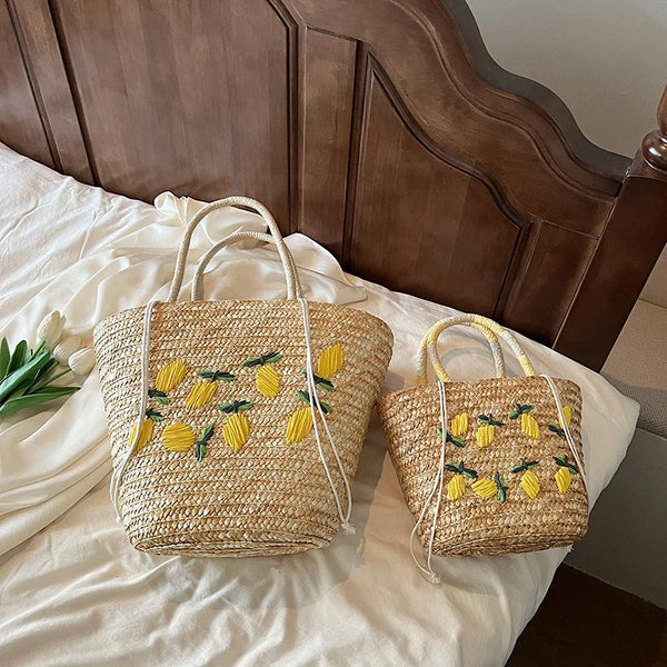 Sac Cabas Rotin Bohème