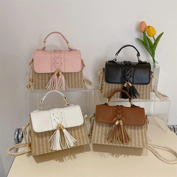 Sac Paille à Pompons