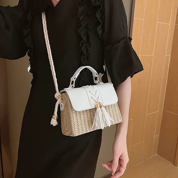 Sac Paille à Pompons