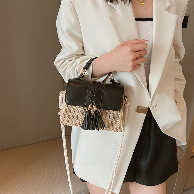 Sac Paille à Pompons