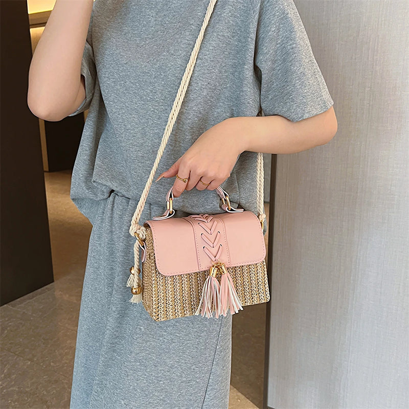 Sac Paille à Pompons