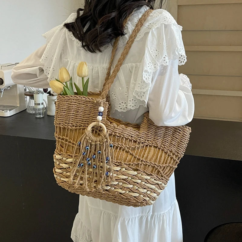 Sac Panier en Osier Tressé