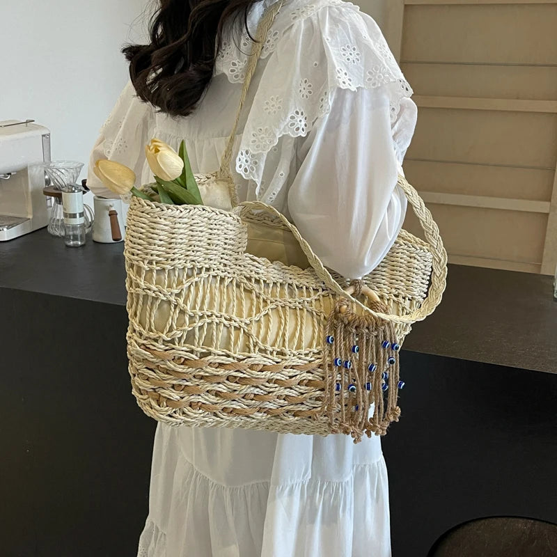 Sac Panier en Osier Tressé