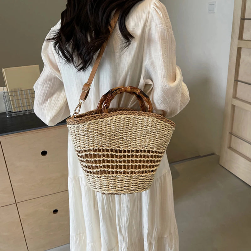 Sac Panier Paille Chic